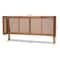 Baxton Studio Rina Ash Walnut Finished and Rattan Full Size Wrap-Around Headboard 159-9813 - alternate 5
